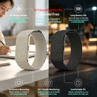 Bracelet intelligent en gros sans écran avec bracelet en silicone et nylon, enregistreur vocal IA pour réunions, moniteur de fréquence cardiaque et de sommeil, suivi d'activité physique