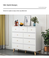Commode en bois moderne, commode de chambre à coucher, armoire de rangement multi-tiroirs pour le salon, meuble d'appoint