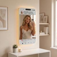 Miroir sans cadre éclairé par LED avec capteur IP44, anti-buée, moderne, sur mesure, pleine longueur, pour chambre, salon, salle de sport, villa, lumière selfie