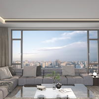 Ventanas Abatibles y Giratorias de Aluminio con Rotura de Puente Térmico, Estilo Americano, con Doble Acristalamiento, Se Aceptan Personalizaciones
