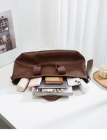Sac fourre-tout de luxe en cuir PU souple pour femme, grande capacité, couleur unie, résistant à l'eau, sac à bandoulière toutes saisons