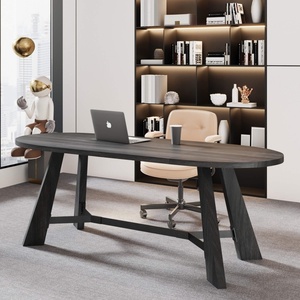 WESOME madera maciza ovalada nórdica Simple Registro Creativo ordenador Mesa diseñador personalizado Oficina mesa de conferencias - Product Image 2