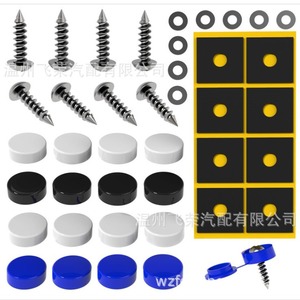 Clips de tornillo para soporte de matrícula de acero inoxidable 304 con arandelas y almohadillas de goma para placas estándar del Reino Unido - Product Image 5