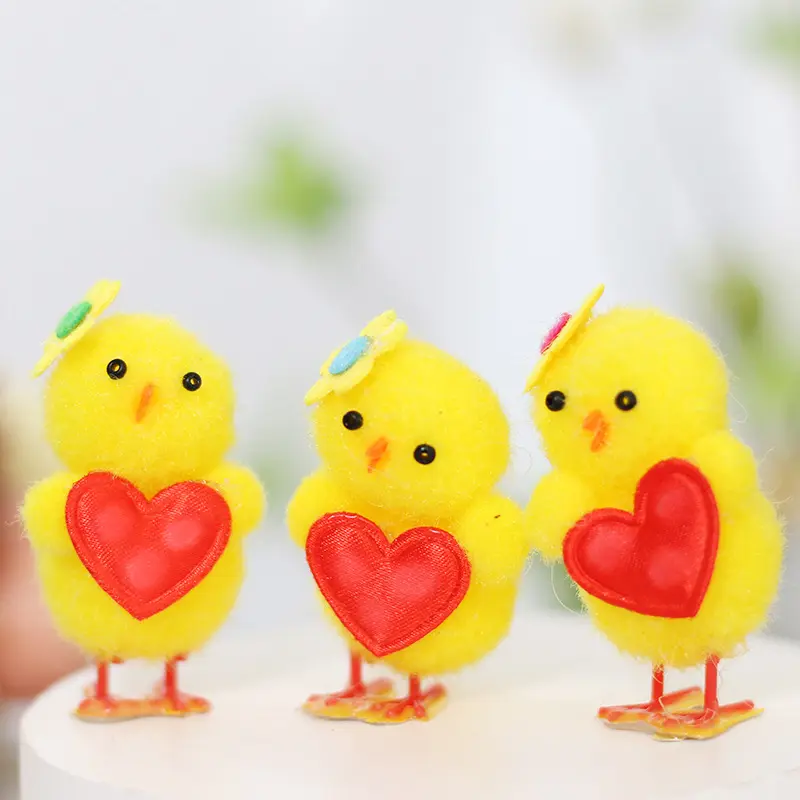 Mini Easter Chicks Yellow Easter Decor Spring Home Party Decoration Toys Felt Chicks Ornaments Set Gift for Easter Chicken Decor