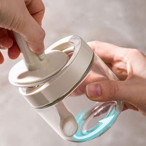 Cubierta de cuchara telescópica integrada de vidrio y plástico para cocina, ecológica, fácil de limpiar, blanca y verde, para especias y sal, directo de fábrica - Product Image 4
