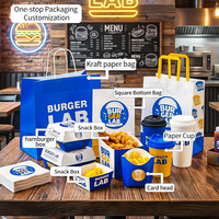 Boîte à hamburger en kraft personnalisée pour la vente en gros de poulet frit français, frites et autres plats à emporter – Emballage rapide pour la restauration rapide