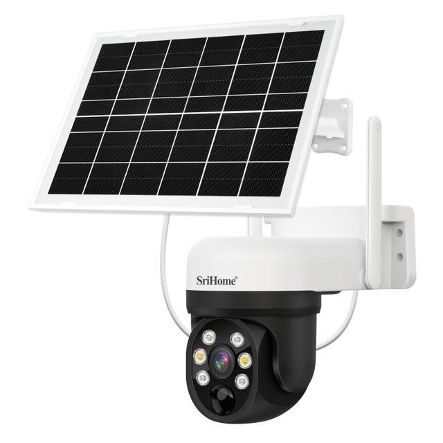 SriHome DH006 4MP 2K Low Power Consumption Wireless Security Camera System with Solar Panel