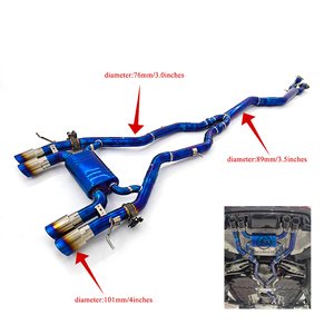 Envío rápido CSZ <span class=keywords><strong>titanio</strong></span> Valvetronic escape para BMW S58 M3 G80 M4 G82 3,0 T G87 M2 solo 3,5 "tubo medio con válvula Catback silenciador - Product Image 1