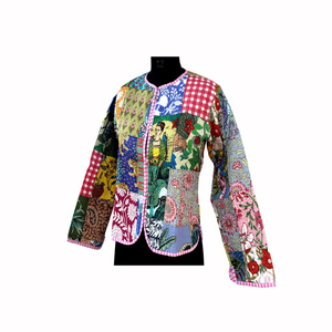 Nouvelle veste en polaire épaisse imprimée pour femmes, réversible, en coton, manteau court d'hiver pour filles à prix avantageux - Product Image 4