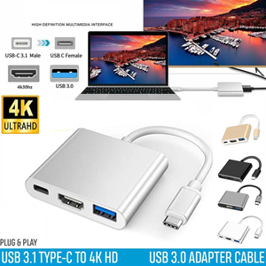 Convertidor coaxial <span class=keywords><strong>3</strong></span> en 1 <span class=keywords><strong>USB</strong></span> <span class=keywords><strong>C</strong></span> a <span class=keywords><strong>3</strong></span> para Macbook Samsung Smartphone HDTV 4K30HZ 100W PD Adaptador + <span class=keywords><strong>USB</strong></span> <span class=keywords><strong>3</strong></span>,0 Hub + tipo <span class=keywords><strong>C</strong></span> aleación de aluminio - Product Image 5