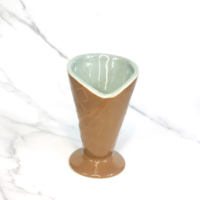 Verres à crème glacée en céramique jaune/rose, 10 pièces, pour l'été