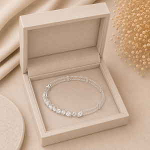 Bracelet tennis en or jaune et diamants taille poire, serti griffe, bijoux de mariage classiques pour femme - Product Image 3