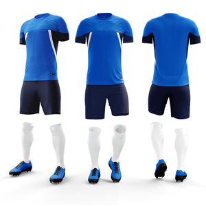 फैक्टरी थोक अनुकूलन योग्य वयस्क फुटबॉल सूट टी-शर्ट शीर्ष शॉर्ट्स मोजे मुद्रित लोगो बच्चों अनुकूलन योग्य टीम उच्च थाई स्टॉक - Product Image 4