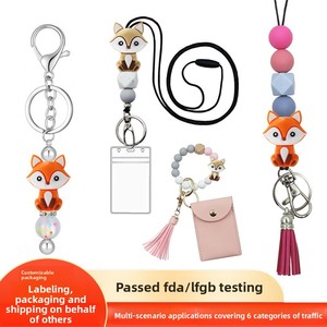 Creative Cute Fox-shaped 3D <b>Silicone</b> <b>Beads</b> Sweet and Edgy Style Backpack Pendants <b>Bead</b> Pens Decoration - Product Image 2