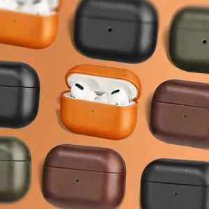 2023 Neue Luxus-Schutzhülle aus echtem Leder Drahtlose Kopfhörer hülle für Airpods Pro