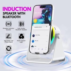 Không dây cảm ứng 4-in-1 cho <span class=keywords><strong>Bluetooth</strong></span> Loa RGB ánh sáng 360 ° xoay người giữ điện thoại tương thích cho iPhone cho samsung cho - Product Image 2