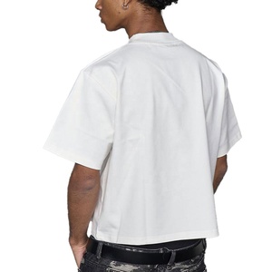 High Quality Men's Boxy <b>Fit</b> Thick 280 300 Gsm Drop Shoulder Heavyweight <b>T</b>-<b>Shirt</b> Men Boxy Blank Custom Oversized <b>Cropped</b> <b>T</b> <b>Shirt</b> - Product Image 3