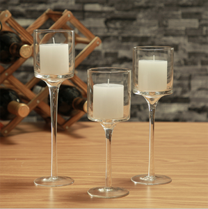 Votive Clear Crystal Glass Tall <b>Tealight</b> Candle Stick Holders <b>Lanterns</b> for Wedding Decorative - Product Image 6
