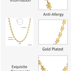 Collier Papillon Plaqué Or 18 carats en Acier Inoxydable Étanche avec Breloques Personnalisées Délicates pour Femme - Product Image 5