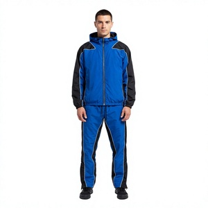Custom Breathable Solid Nylon Autumn Waterproof Eco-Friendly Hooded Casual Windbreaker Tracksuit Men Lightweight <b>Jogging</b> <b>Suit</b> - Product Image 1