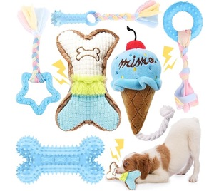 Dayanıklı çevre dostu köpek çiğnemek oyuncak karikatür köpek diş temizleme Pet Molar sopa kemik şeklinde Bite dayanıklı kauçuk Chewer için - Product Image 4