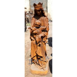 Grande Statua Ornamentale da Giardino in Ghisa della Madonna <span class=keywords><strong>di</strong></span> Fatima con la Vergine Maria e il Bambino, Artigianato in Metallo - Product Image 3