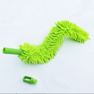 Chenille Foldable Dust <b>Duster</b> 57x6.5Cm Fluorescent Green Car Cleaning Tool Multifunctional Irregular Head - Product Image 1