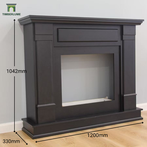 <span class=keywords><strong>Chimenea</strong></span> Moderna Negra de MDF, Soporte de <span class=keywords><strong>Chimenea</strong></span> Independiente Pintado de Primera Calidad para Inserto de <span class=keywords><strong>Chimenea</strong></span> Eléctrica - Product Image 3