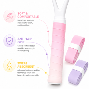 Overgrip Personalizado con Logotipo para Bádminton, Pickleball, Tenis y Pádel, Nivel Profesional, PU Absorbente de Sudor, Antideslizante, Suave, para Empuñadura de Raqueta - Product Image 5
