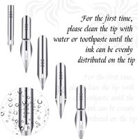 Ensemble de 11 pointes de stylo à encre G en acier inoxydable pour dessin et calligraphie avec support en bois pour l'écriture, la peinture et la signature