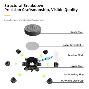 Boîtier <span class=keywords><strong>de</strong></span> jonction étanche IP68 E-Weichat 4T pour câblage extérieur, éclairage public et applications sous-marines – Boîtier plastique extérieur - Product Image 6