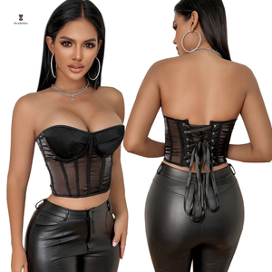 13 ossa di plastica reggiseno Retro maglia in acciaio senza spalline anello sottile corpetto in vita Trainer corsetto tubo Top traspirante - Product Image 2