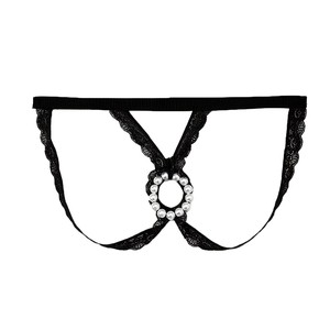String en dentelle pour hommes avec décoration de perles, sous-vêtements érotiques en nylon noir, occasion spéciale été 2023 - Product Image 5