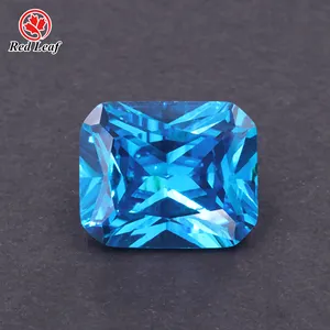 Redleaf Jewelry Synthetic Zircon stone Octagon shape Blue Topaz Gemstone Loose Cubic Zirconia Cz Gems For Wholesale