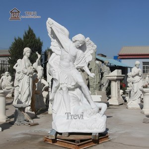 Estatua <span class=keywords><strong>de</strong></span> San Miguel Arcángel <span class=keywords><strong>de</strong></span> Mármol Blanco <span class=keywords><strong>de</strong></span> 1,8 m (6 pies) <span class=keywords><strong>de</strong></span> TREVI, Escultura Religiosa Católica para Protección del Hogar y Jardín - Product Image 1