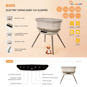 <span class=keywords><strong>Culla</strong></span> <span class=keywords><strong>Elettrica</strong></span> Intelligente con Sensore di Pianto e Timer, Lettino Co-Sleeping per Neonati, <span class=keywords><strong>Culla</strong></span> con Bluetooth - Product Image 2
