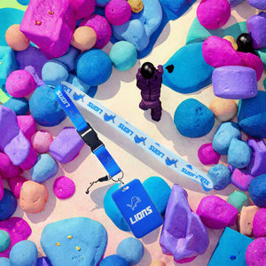 高品質ファッショナブルな32サッカーチームアメリカアメリカキーチェーンデトロイトライオンズポリエステルストラップ付きフックデジタル印刷卸売 - Product Image 3