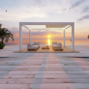 Nouvelle promotion Sweet Home : Pergola extérieure imperméable, style tendance, moderne, sur mesure, au design actuel, pour ombrage de toit. - Product Image 4