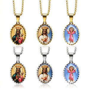 Joyería Católica al por Mayor, Patrones Personalizados, Collares con Colgante de la Virgen de Guadalupe, San Miguel Arcángel, Paz - Product Image 3