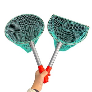 Nouvelle épuisette double cercle en acier inoxydable, ensemble complet d'extérieur, tête de filet anti-usure faite à la main, pour la pêche et la capture de crevettes, 1,8 cm - Product Image 1