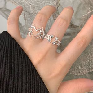 Moda Irregular árbol marchito <span class=keywords><strong>Brach</strong></span> 925 anillo ajustable de plata esterlina - Product Image 5