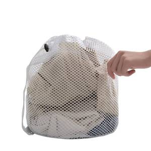 Sac à linge à cordon en maille fine Sac en maille épaissie Grande poche pour filet à linge à cordon Vente en gros - Product Image 4