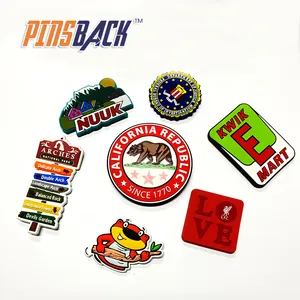 Wholesaler Rubber Soft Pvc Rubber Badge Black Circle Patch Sof PVC Patch 3d Rubber Patch Hook And Loop Backing