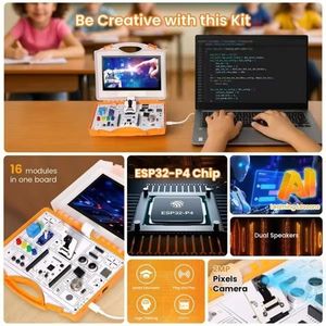 Kit <span class=keywords><strong>de</strong></span> démarrage tout-en-un GGDX Chipboard Elecrow ESP32-P4 avec conception <span class=keywords><strong>de</strong></span> carte commune, 16 modules et cours d'IA, prend en charge C/C++ - Product Image 5