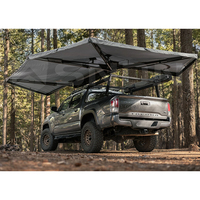 SNDN Nouvelle conception 2m/2.5m Auvent de camping 270 degrés pour voiture tout-terrain et remorque 4x4, autoportant en toile avec éclairage LED