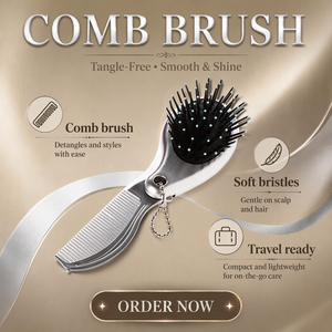 Wholesale High Quality Custom Unique Plastic Pocket <strong>Self</strong> <strong>Cleaning</strong> Salon-Style Detangle Home Use <strong>Hair</strong> Comb <strong>Brush</strong> with Mirror - Product Image 2