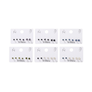 Orecchini a perno con zirconi a stella colorati 4mm 5mm 6mm, set di orecchini in cristallo - Product Image 2