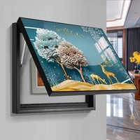 Cache-boîtier de compteur électrique en plastique durable 40x30cm, décoratif, type toile, pour masquer les appareils électriques, décoration murale, artisanat