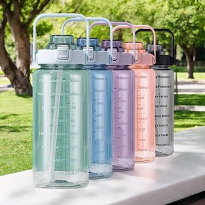 En demanda 2 L Botella de agua de plástico de medio galón con asa y tapa - Product Image 5