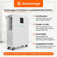 Système de stockage d'énergie solaire tout-en-un sur pied de 15,36 kWh 6 kW avec batterie LiFePO4 51,2 V 300 Ah et onduleur